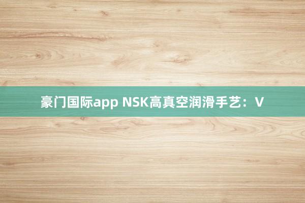 豪门国际app NSK高真空润滑手艺：V