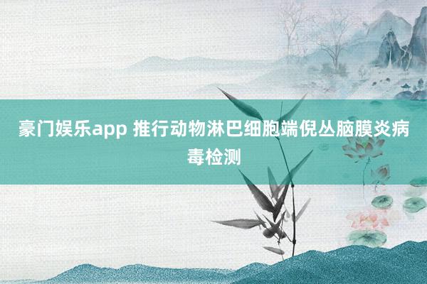 豪门娱乐app 推行动物淋巴细胞端倪丛脑膜炎病毒检测