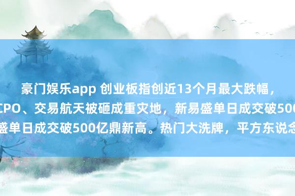 豪门娱乐app 创业板指创近13个月最大跌幅，主力两天跑路超千亿！CPO、交易航天被砸成重灾地，新易盛单日成交破500亿鼎新高。热门大洗牌，平方东说念主该抄底