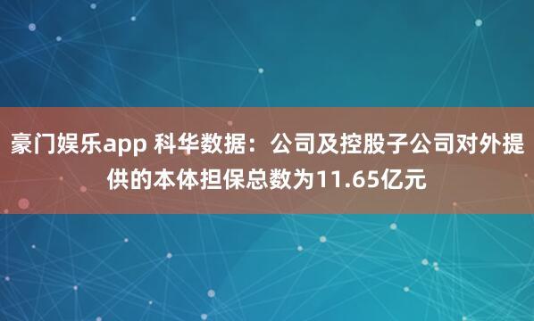 豪门娱乐app 科华数据：公司及控股子公司对外提供的本体担保总数为11.65亿元