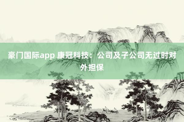 豪门国际app 康冠科技：公司及子公司无过时对外担保